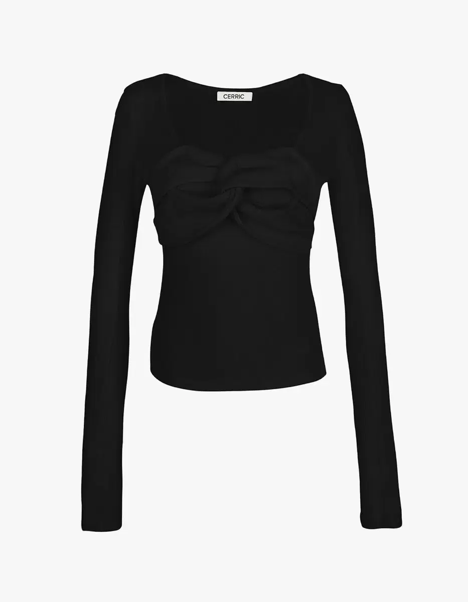 Cerric 세릭 Front Twist Top - Black